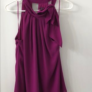 Fuchsia bow neck blouse